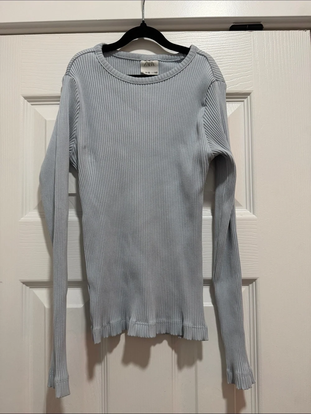 Zara Ribbed Longsleeve Light Blue 9/10